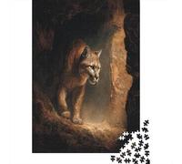 A Big Chat Slinks Out of A Dark Cave | pour Adultes || 70x50cm/1000pcs Puzzles Jeux ÉduChatifs Puzzles De Décoration Intérieure