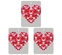 A Big Heart Lot de 3 désodorisants carrés à suspendre pour voiture, maison, bureau, style blanc