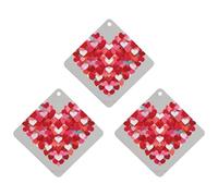 A Big Heart Lot de 3 désodorisants pour voiture en forme de petits cœurs à suspendre - Cartes parfumées durables pour voiture, maison, bureau - Style gris