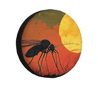 A Big Mosquito Under The Setting Sun Housse de pneu de secours étanche et anti-poussière - Ajustement universel pour remorque, camping-car, SUV, camion, camping-car - 43,2 cm