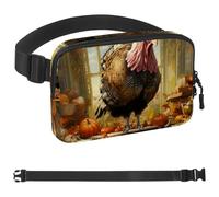 A Big Turkey Standing on the Window-564 Sac banane de style unisexe : sacs banane tendance, sacs à bandoulière, sport fin et tendance pour jogging, randonnée, randonneur, femme, homme, multicolore, 4