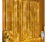 A.bigwhale 2 x 2 m 200 LED fil de cuivre rideau guirlande lumineuse blanc chaud intérieur et extérieur alimenté par USB