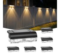 A.bigwhale Applique Murale Exterieur Solaire, Lampes Solaires pour Clôture d'extérieur, Lot de 6 Éclairage Étanche Lumineux Solaires Pour Extérieur Jardin Mur Balcon Terrasse Escalier