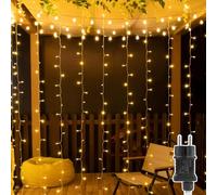 A.bigwhale Guirlandes lumineuses Noël Extérieur, Rideau Lumineux Extérieure et Intérieur 3m x 2 m, 8 Modes Étanche Guirlande Rideau Lumineuse pour Noël Décor Mural Fenêtre Mariage Fête Anniversaire