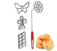 à biscuits Bunuelos - Lot de 4 à biscuits en forme de rosette avec poignée | de cuisson amovibles pour raviolis, beignets de crevettes, gaufres, pâtisserie traditionnelle, ustensi