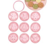 à biscuits de Noël avec centre creux pour confiture, design rond de | Dix motifs de Noël festifs comme une chaussette et une cloche pour une cuisson facile et des activités familiales
