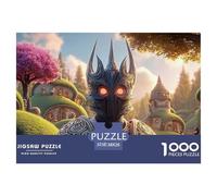 A Black Demon King 1000 Pcs Carton Premium Lot de Puzzles Armored Fantasy Knight Anti-Stress Jeu Créatif Puzzles pour Adultes Et Enfants 38x26cm/1000pcs