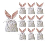 À Bonbons De Pâques - Pochettes À Cordon De Serrage En Coton, Supports De Friandises En Forme D'oreille De Lapin, Pochettes Cadeaux De Vacances, À Bonbons Pour Cadeaux De Fête Avec Motif De