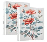 A Bouquet of Red Roses Lot de 2 classeurs à 3 anneaux en D A4 avec 200 feuilles pour enfants, fournitures scolaires, femmes, hommes et bureau