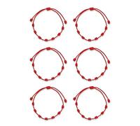 A BUENOS PRECIOS - Bracelet sept nœuds rouge original - Contre le mauvais œil - Fil rouge protection énergie négative - Amulette pour la chance et l'amitié - Homme femme enfants couple amis, Desde 11