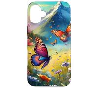 a Bunch of Butterflies Playing surrounds of Daisy Flowers Coque pour iPhone 16 Plus
