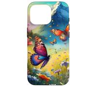 a Bunch of Butterflies Playing surrounds of Daisy Flowers Coque pour iPhone 16 Pro