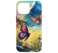 a Bunch of Butterflies Playing surrounds of Daisy Flowers Coque pour iPhone 16 Pro Max