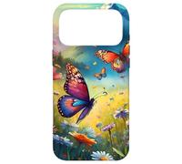 a Bunch of Butterflies Playing surrounds of Daisy Flowers Coque pour iPhone 17 Pro Max