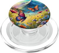 a Bunch of Butterflies Playing surrounds of Daisy Flowers PopSockets PopGrip pour MagSafe
