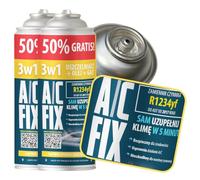 A/C FIX Recharge clim 3en1 R1234yf - 2x235 g - Climatisation - Climatiseur Voiture - Recharge climatisation Voiture - Gaz 3en1 R1234yf - Cartouche gaz - ECO - Recharge pour climatisation