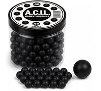 A.C.I.L. 100 x Hard Nylon Precision Balls - .68 Caliber Reusable Training Balls for Target Practice & Marker Compatibility - Durable Solid Nylon Spheres (Black)