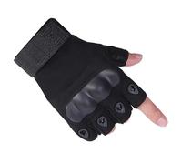 A.C.I.L. Gants de Protection sans Doigts avec Coque TPU, Anti-Dérapants, pour Moto, Cyclisme, Airsoft et Randonnée - Half Finger Protective Riding Gloves with Knuckle Guard (Black, Large)