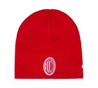 A.C. Milan Berretto Reversibile Invernale Bonnet Chaud avec Logo Officiel, Homme ou Femme, Unisexe, Rouge et Noir, Taille Unique
