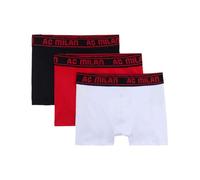 A.C. Milan Boxer Lot de 3 Culottes avec Logo, Produit Officiel, pour Enfant Garçon