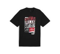 A.C. Milan Ftblnrgy+, Adulto T-Shirt décontracté à Manches Courtes, AC Milan, Produit Officiel, Unisexe, Black for All Time Red, S Mixte