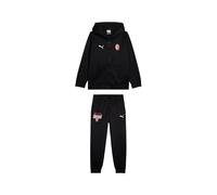 A.C. Milan Kit Felpa Con Cappuccio E Pantaloni Bambino Lot de 2 pièces avec Logo Puma Produit Officiel, Noir, 8 Ans Mixte Enfant