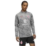 A.C. Milan Maglia Prematch Con Zip Sweat Course Pré-Party, Saison 2025/2026, Produit Officiel Mixte