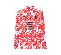 A.C. Milan Maglia Prematch Con Zip Sweat Course Pré-Party, Saison 2025/2026, Produit Officiel Mixte (Lot de 1)