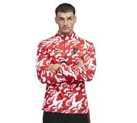 A.C. Milan - Maillot Prematch avec Zip 1/4, Sweat-Shirt Course Pré-Match, Saison 2025/2026, Produit Officiel, Adulte