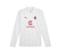 A.C. Milan - T-Shirt Prematch avec Fermeture éclair 1/4, Adulte, Maillot de Football et d'entraînement à Manches Longues, Logo AC Milan et Puma Produit Officiel, Unisexe, Noir ou Blanc
