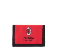 A.C. Milan Trade Con gmbh, Portefeuille avec Fermeture à déchirure, Nylon, Produit Officiel Unisexe-Enfants et garçons, Rouge, Unique, Rouge, Taille Unique