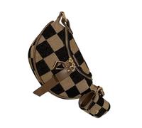 À Carreaux Bruns pour Femmes Modernes Pratiques À Bandoulière Sacs À Bandoulière Casual Apwisher pour Les Amateurs Mode Pack Casque