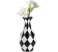 À carreaux noir et blanc | Vase à fleurs moderne noir et blanc - La décoration esthétique du centre de mariage pour table de fête à la maison attire l'attention, ce qui en fait un point focal élégant
