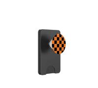 A Carreaux Noir Orange Motif Damier PopSockets PopWallet pour MagSafe