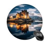 A Castle by The Lake - Tapis de souris circulaire souple et durable, base en caoutchouc antidérapant, glisse facile, surface résistante aux déversements, pour ordinateur portable, bureau et maison