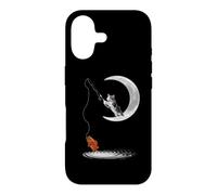 A Cat Fishing on The Crescent Moon Funny Cats Lovers Fisher Coque pour iPhone 17