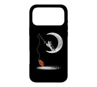 A Cat Fishing on The Crescent Moon Funny Cats Lovers Fisher Coque pour iPhone 17 Pro Max