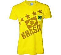 A chacun son Pays T-Shirt BRESIL - Football - Taille Enfant garçon 10 Ans
