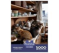 A Chaotic Cat Caf É Puzzle 1000 Pièces Educa Jouet en Bois Divertissement Créatif Décoration Intérieure Jeu Éducatif Challenge Toy Adultes & Enfants des 14 Ans 38x26cm/1000pcs