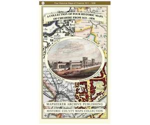 A Cheshire 1611 - 1840 - Fold Up Map That Features A Collection Of Four Historic Maps, John Speed's County Map 1611, Johan Blaeu's County Map Of 1648, Thomas Moules County Map Of 1840 And Cole And Rop