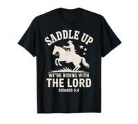 À Cheval avec Le Seigneur Romains 6:4 Christian Cowboy T-Shirt
