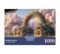 A Chinese Dragon in The Lake 1000 Pcs Carton Premium Lot de Puzzles Whimsical Cloud Village Anti-Stress Jeu Créatif Puzzles As Birthday Gifts 38x26cm/1000pcs