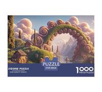 A Chinese Dragon in The Lake 1000 Piece Papier Premium Puzzle Whimsical Cloud Village Méditatif Jigsaw Jouet Éducatif pour Enfants 38x26cm/1000pcs