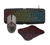 A Clavier et Souris ensemble 3 pièces Touches ergonomiques et profilées Effets de lumière arc-en-ciel sympas Bouton flottant noir