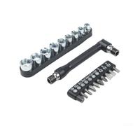 à Cliquet Coudée Compacte pour Espaces Étroits - Ensemble Tournevis 1/4 et 3/8 Pouces avec Mécanisme 72 Dents Réversible en Acier Chrome Vanadium pour Réparation Auto(20 pieces)