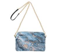 A Closeup Of An Abstract Marble Pattern Fashion Woman Sac à main Bandoulière Cuir vegan Sac à main décontracté Zip Sac à main à bandoulière