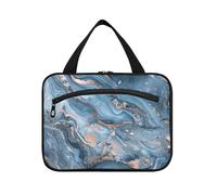 A Closeup Of An Abstract Marble Pattern Hanging Cosmetic Bags for Women with Hook Designer Fashion Makeup Bag for Car for Mom Travel Bolsa de Maquaje Para Mujer M, Un gros plan d'un motif abstrait