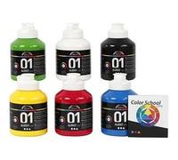 A-Color peinture acrylique brillant 6 pièces 500 ml multicolore Multicolore G