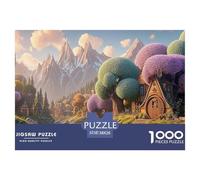 A Colorful Cartoon Illustration 1000 Pcs Découpe Précise Puzzle Urban Hobbit Village Amusant Jigsaw Déco Maison pour Amis 38x26cm/1000pcs