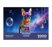 A Colorful French BullChien Puzzle 1000 Pièces Adultes intéressant Puzzles 1000 Pièces Durable Jeux De Puzzle Décor À La Maison 52x38cm/1000pcs